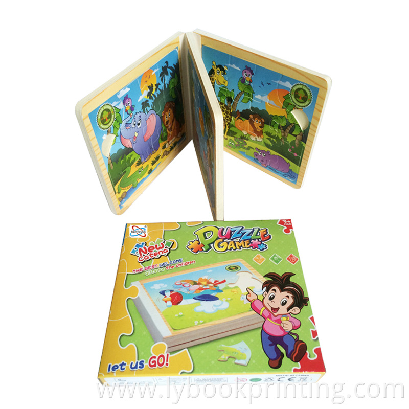 Factory direct custom book printing hardcover boardbook children puzzle books